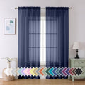 Navy Blue Sheer Curtains 90 inch Length 2 Panels Set (42"W x 90"L (Pack of 2) / Navy Blue)