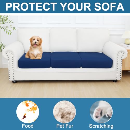 Couch Cushion Covers (Navy / Seat 3 Pack)
