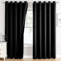 100% Blackout Curtains for Bedroom 84 Inches Long 2 Panels Set (60"W x 84"L (Pack of 2) / Black)