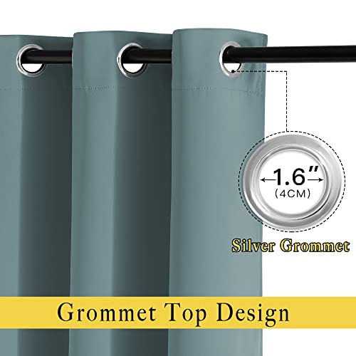 Blackout Greyish Blue Curtains & Drapes for Living Room (Greyish Blue / 37"W x 84"L (Pack of 2))