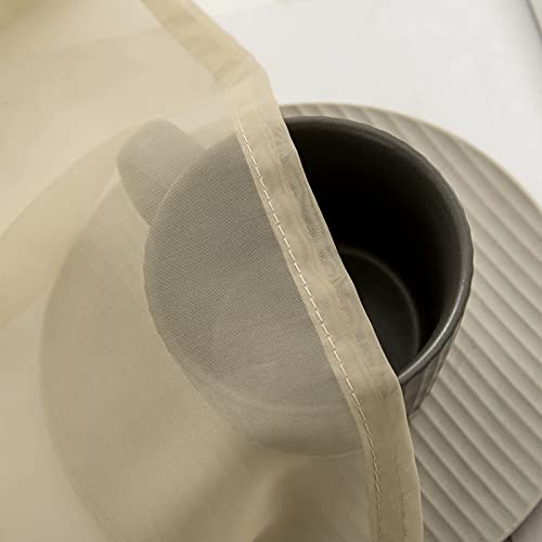 Short Sheer Curtains 30 Inch Length 2 Panels (Beige / 29"W x 30"L (Pack of 2))