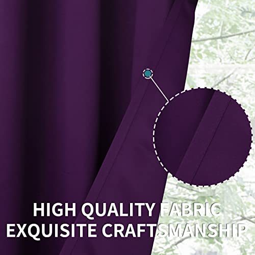 Purple Blackout Curtains for Bedroom 63 Inch Long (Purple / 42"W x 63"L (Pack of 2))