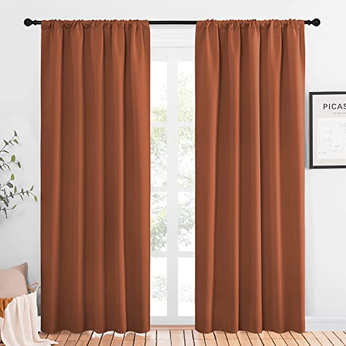 Blackout Curtains and Drapes (Burnt Orange / 52"W x 84"L (Pack of 2))