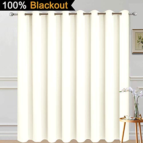Cream 100% Blackout Patio Door Curtain Panels W100 x L84 (100"W x 84"L (Pack of 1) / Cream)