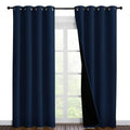 100% Blackout Curtain Set (Navy / 55"W x 86"L (Pack of 2))