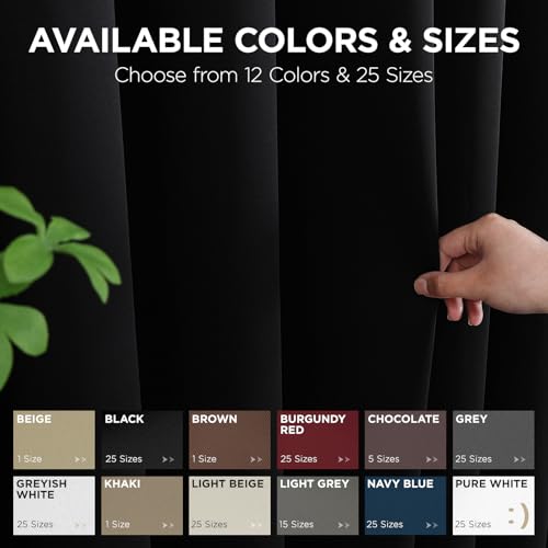 Door Curtain Blackout Curtains for Doorway Privacy Closet Drapes (Black / 40"W x 78"L (Pack of 1))