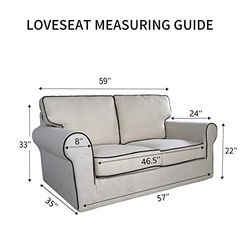 Stretch Loveseat Covers Fleece Couch Covers for Sofa Navy (Medium Loveseat / Navy)