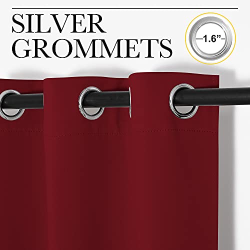 Burgundy Red Blackout Curtains for Laundry 42" w x 48" L 2 Panels (Burgundy Red / 42"W x 48"L (Pack of 2))