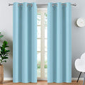 Blackout Curtains 38x84 inch Sky Blue Thermal Drapes (Sky Blue / 38"W x 84"L (Pack of 2))