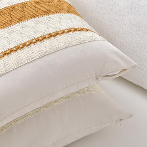 Set of 1 Mustard Yellow Fall Decorative Throw Pillow Cover 20x20 Inch for Couch Bed Sofa (20" x 20" (Pack of 1) / Mustard Yellow)