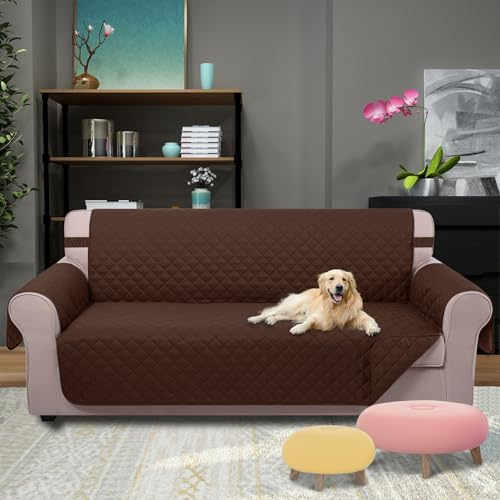 4 Seater Sofa Cover 91''Large Couch Cover (Brown/Brown / 91''sofa Xxl - Xxl Large)