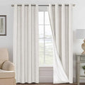 100% Blackout Linen Curtains 108" L 2 Panels Ivory (Ivory / 52"W x 108"L (Pack of 2))