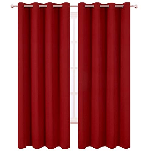 Dark Red Thermal Blackout Curtains (Red / 52"W x 95"L (Pack of 2))