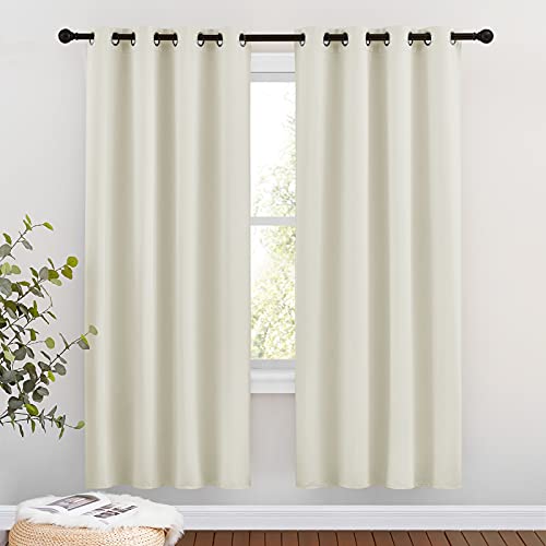 Room Darkening Curtains Panels for Bedroom (Beige / 46"W x 72"L (Pack of 2))