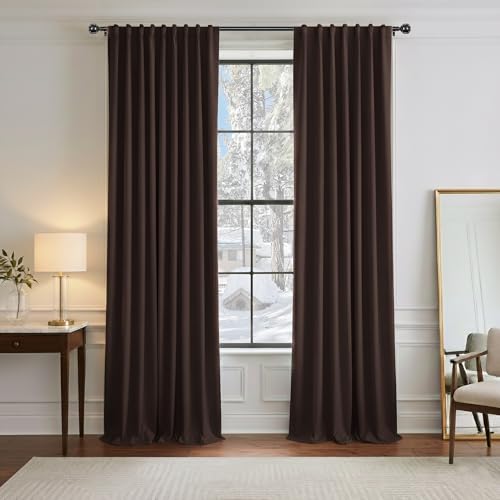 Blackout Curtains 84 inch Long 2 Panels Burg for Living Room (Brown / 52"W x 84"L (Pack of 2))