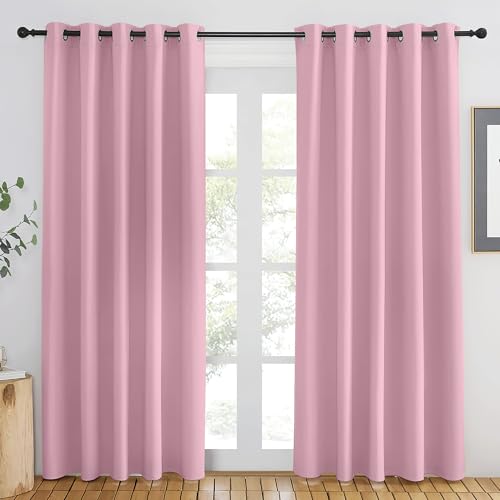 Rouge Pink Blackout Curtains 84 inch Length (Rouge Pink / 66"W x 84"L (Pack of 1))