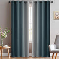 Ombre Curtains Stone Blue and Greyish White for Living Room (52"W x 84"L (Pack of 2) / Stone Blue)