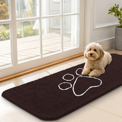 Dog Door Mat for Muddy Paws 47x17 (Brown / 47" X 17")