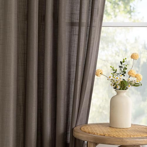 Patio Curtains for Sliding Door 90 inch Length 2 Panels Set (50"W x 90"L (Pack of 2) / Dark Brown)
