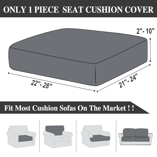 Couch Cushion Cover Seat Cushion Cover Stretch Armchair Cover Separate Sectional Sofa Slipcovers Furniture Protector (Black / 1PC Seat Cover or Backrest)