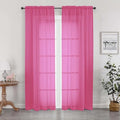 Sheer Hot Pink Curtains for Bedroom Living Room 78 Inches Long 2 Panels Set (Hot Pink / 42"W x 78"L (Pack of 2))