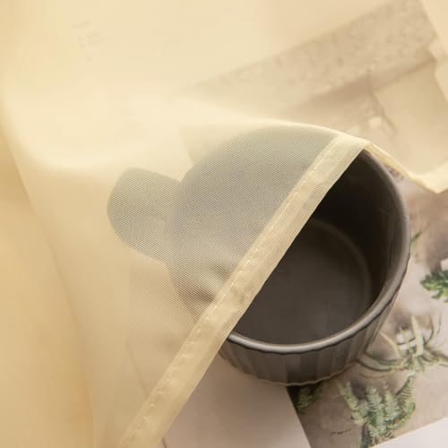 Cream Beige Sheer Curtains 54 X 108 Inches (Cream Beige / 54"W x 108"L (Pack of 2))