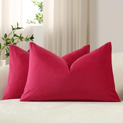 Lumbar Pillow Covers 12x20 Hot Pink (Hot Pink / 20" x 12" (Pack of 2))