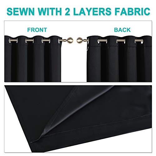 Black Blackout Curtains for Nursery 42" Wide x 72" Long 2 Panels (Black / 42"W x 72"L (Pack of 2))