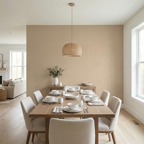 Grasscloth Peel and Stick Wallpaper 15.7in x 787.4in (15.7" x 787.4" / Khaki)