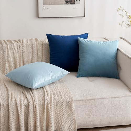 12x20 Inch Lumbar Velvet Throw Pillow Covers Dark Blue (20" x 12" (Pack of 2) / Dark Blue)