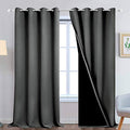 Dark Grey 100% Blackout Curtains 108 Inches Long 52" Wide 2 Panels (52"W x 108"L (Pack of 2) / Dark Grey)