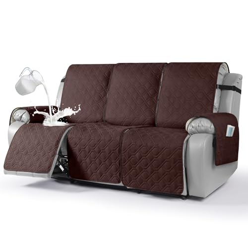 Waterproof Recliner Couch Covers Washable (Coffee / 3 Seater)