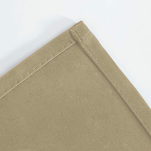 Beige Blackout Curtains 34 x 84 Inch Length (Beige / 34"W x 84"L (Pack of 2))
