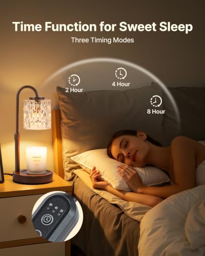 Dimmable Candle Warmer Lamp with Timer (Brown-glass)