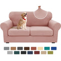 3 Piece Stretch Loveseat Sofa Cover (55"-69"(2 Cushions) / Dusty Pink)