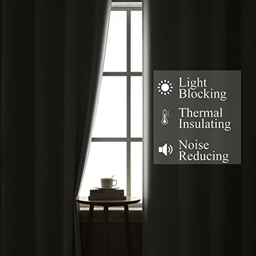 Sage Green and Greyish White Ombre Blackout Curtains for Bedroom 54 Inch (Sage and Greyish White / 42"W x 54"L (Pack of 2))