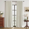 Natural Linen Blended Curtains 84 inch Long 2 Panels Set (Cream Beige / 52"W x 84"L (Pack of 2))