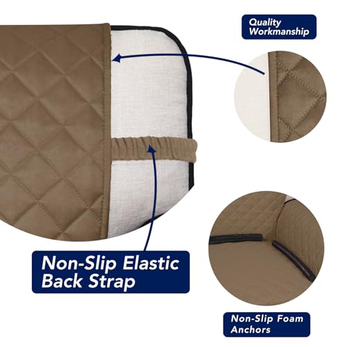 Reversible Quilted Couch Covers for Dogs Loveseat Sofa Cover 54" (Medium-XL / Camel/Ivory)
