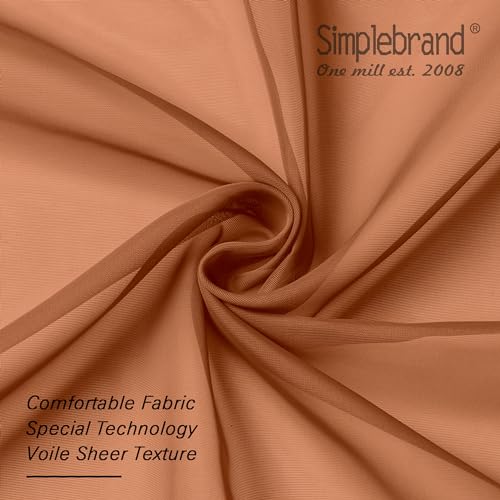 Orange Short Sheer Curtains 45 Inch Length for Small Windows (Orange / 42"W x 45"L (Pack of 2))