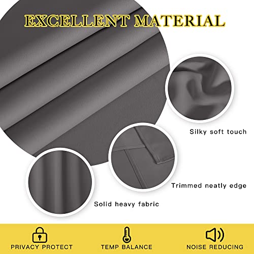 Grey Blackout 102 inch Curtain for Living Room (Grey / 52"W x 102"L (Pack of 1))