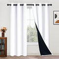 Full Blackout Curtains 84 Inches Long (42"W x 84"L (Pack of 2) / Pure White)
