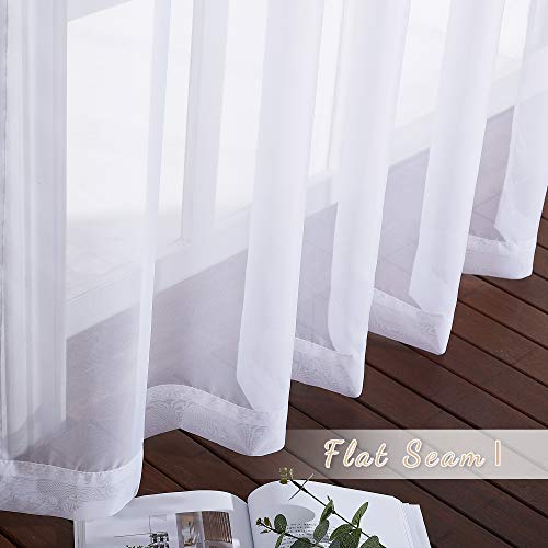 Sheer Curtains 63 inch Length (White / 37"W x 63"L (Pack of 2))
