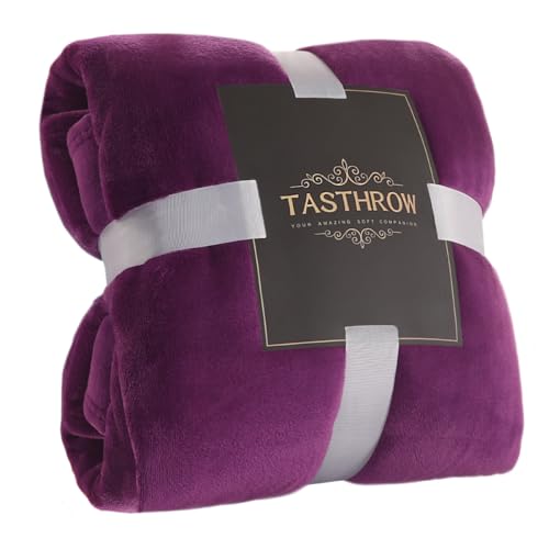 Large Flannel Fleece Throw Blanket (Two Pack 50"x70" / Purple)
