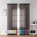 Chocolate Brown Sheer Curtains 84 Inches Long (Chocolate Brown / 42"W x 84"L (Pack of 2))