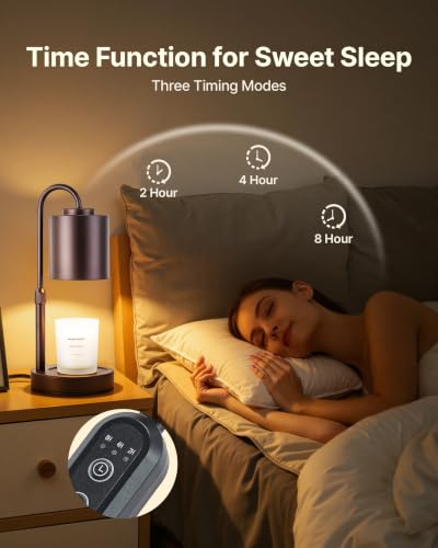 Dimmable Candle Warmer Lamp with Timer (Coffee)