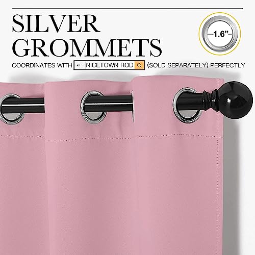 Crystal Pink Blackout Curtains 90" Long for Office (Crystal Pink / 55"W x 90"L (Pack of 2))