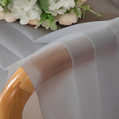 Light Grey Sheer Curtains 72 Inches Long 2 Panels (Light Grey / 42"W x 72"L (Pack of 2))