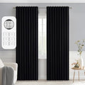Black Back Tab Blackout Curtains 52x72 Inches Long 2 Panels Set (Black / 52"W x 72"L (Pack of 2))