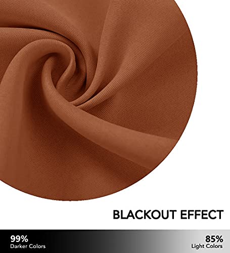 2 Panels Blackout Curtains (Burnt Orange / 62"W x 72"L (Pack of 2))