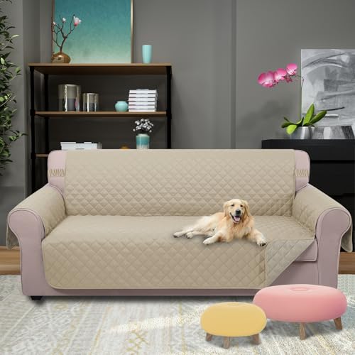 Reversible Sofa Cover Couch Cover for Dogs (Sand/Beige / 68"sofa L - Large)